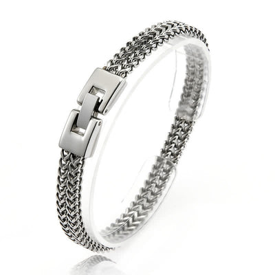 Foxtail Chain Weave Custom Name Stainless Steel Bracelet