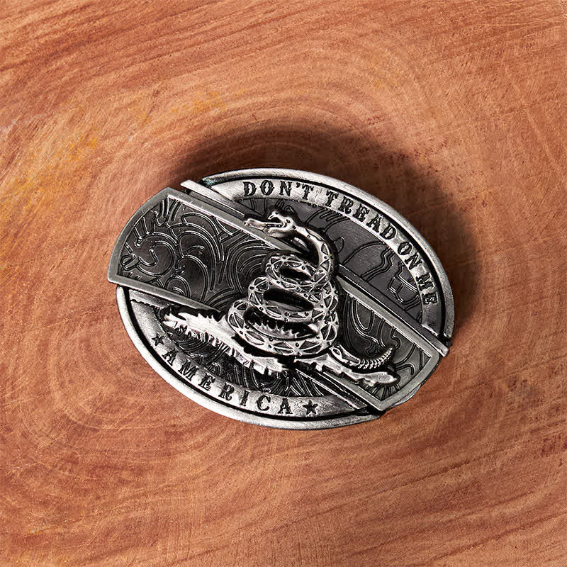 Men's DIY Black Mamba Hidden Folding Knife Leather Belt - image 2