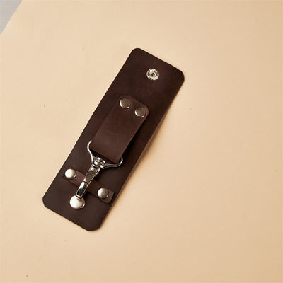 Retro Distressed Leather Belt Loop Keychain