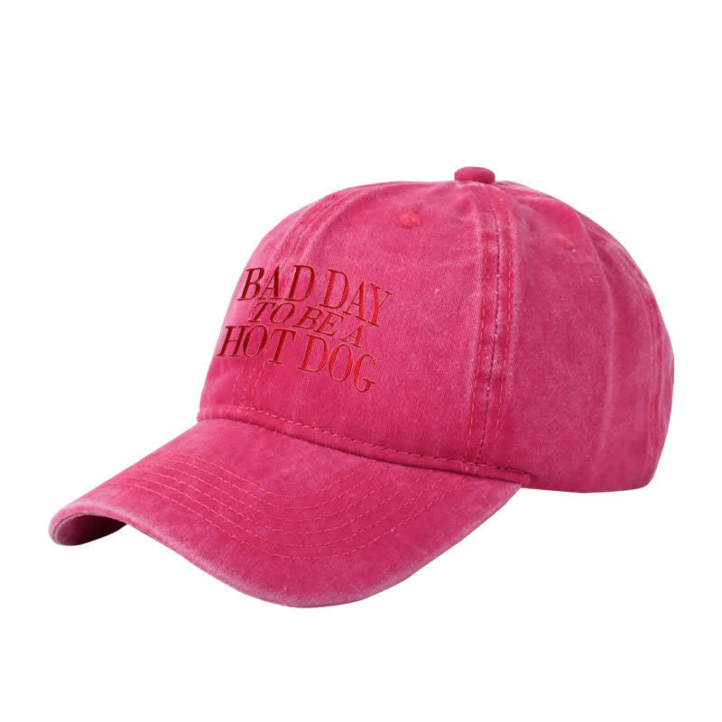 Bad Day To Be a Hot Dog Embroidered Adjustable Baseball Cap