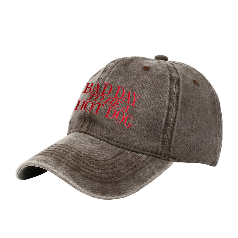 Bad Day To Be a Hot Dog Embroidered Adjustable Baseball Cap