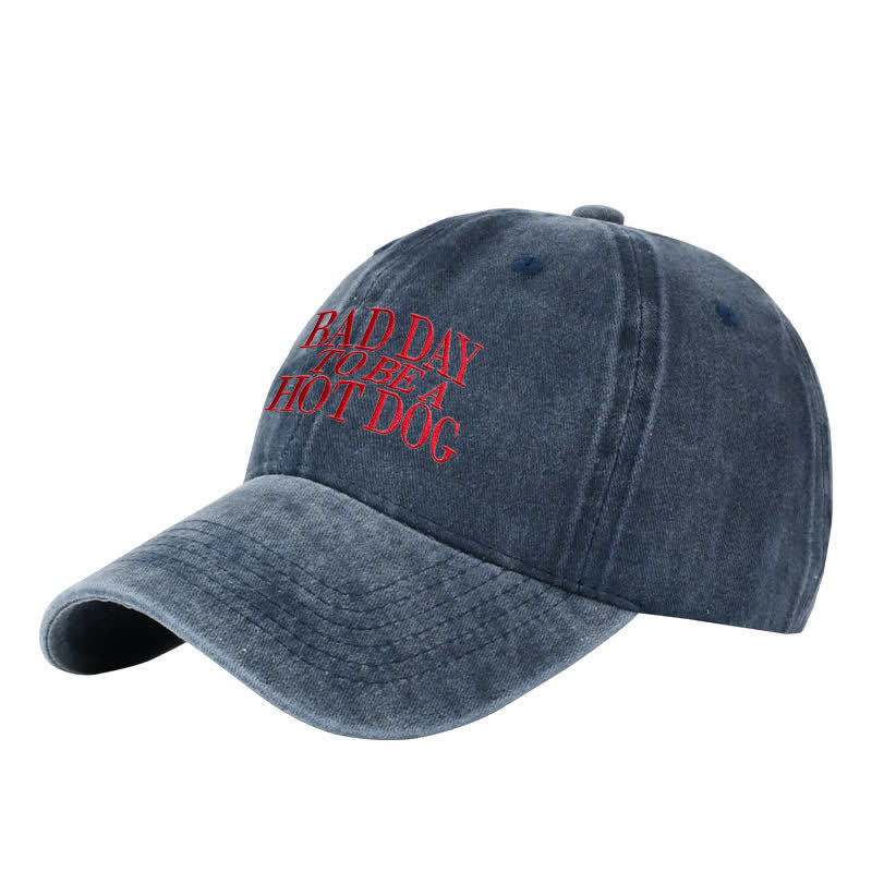Bad Day To Be a Hot Dog Embroidered Adjustable Baseball Cap
