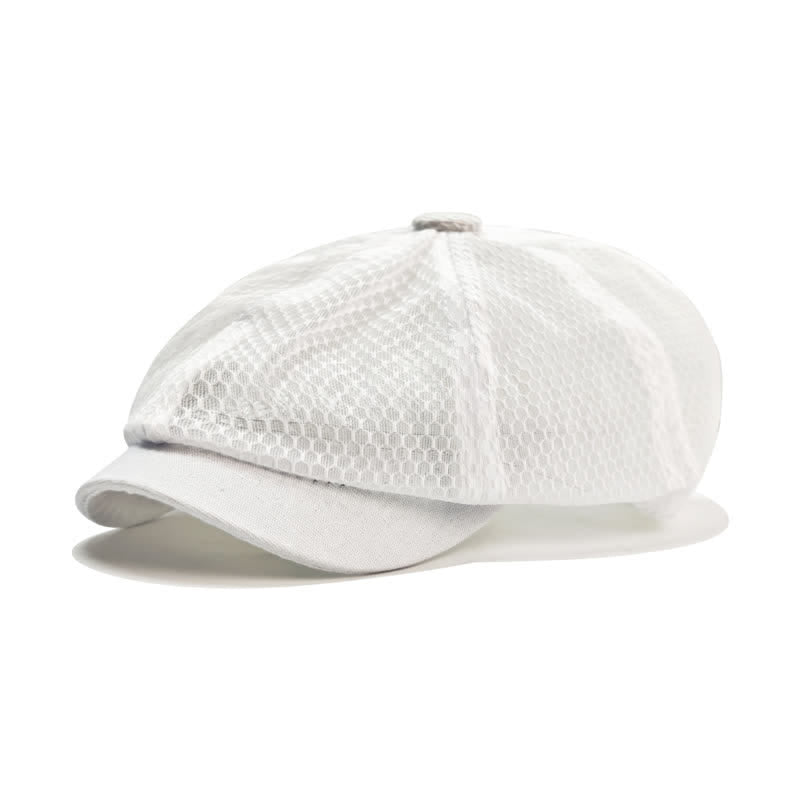 Solid Color Simple Breathable Mesh Beret Hat