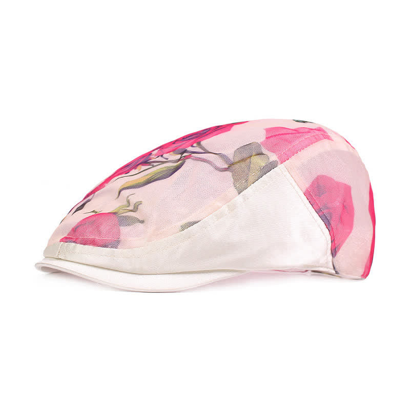 Women's Stylish Flower Pattern Hollowed-out Mesh Beret Hat