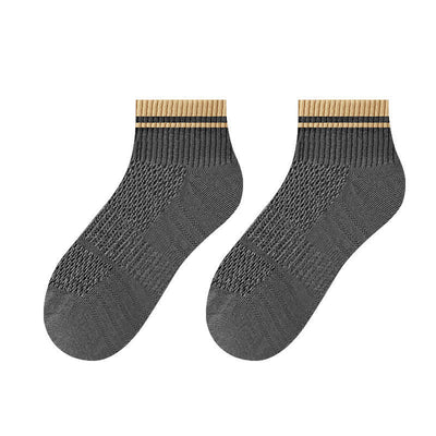 Men's Mesh Ribbed Design Thin Summer Short Socks