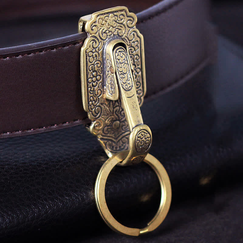 Vintage Pattern Solid Brass Buckle Hook Belt Clip Keychain – FloralTrip