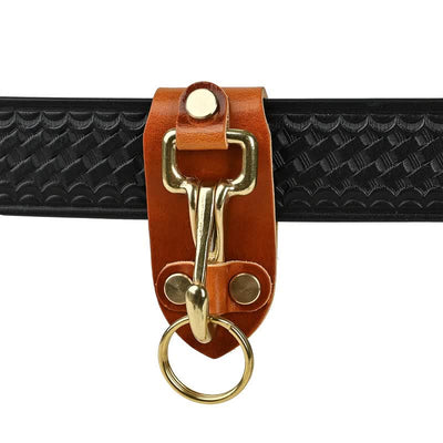 Orange Brown Practical  Belt Loop Leather Keychain