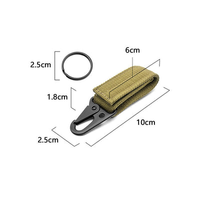 Velcro Webbing Tactic Belt Loop Nylon Keychain
