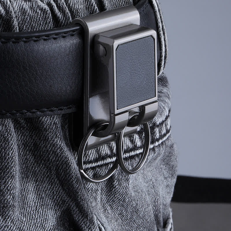 Heavy Duty Double Rings Metal Belt Loop Keychain