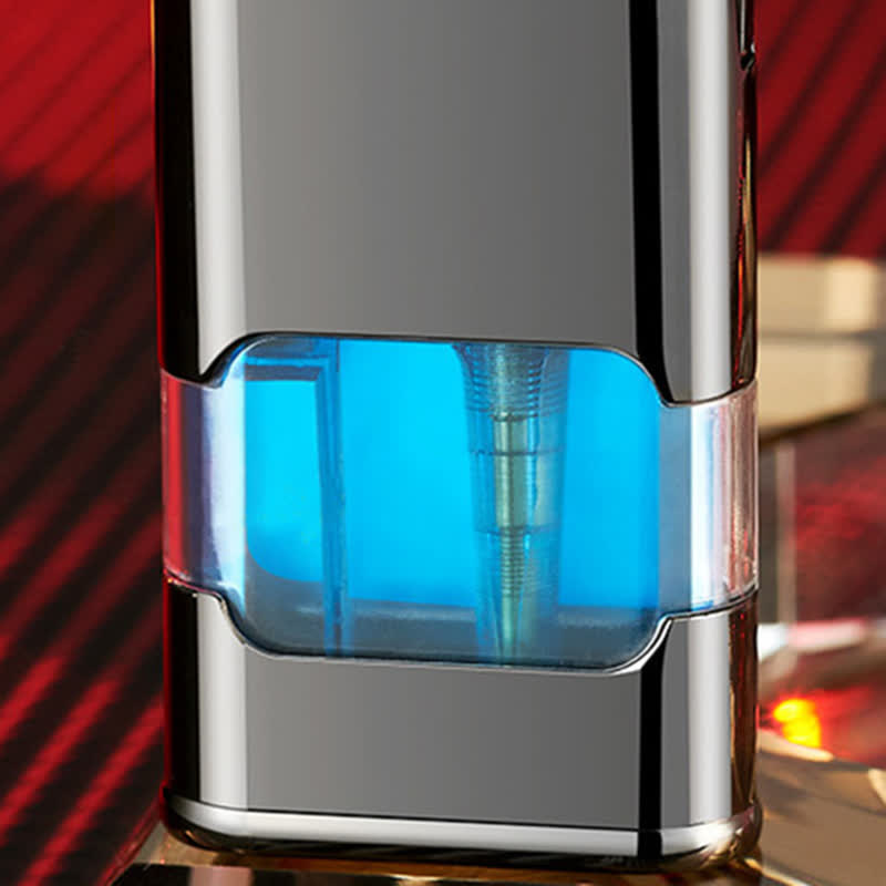Dragon Design Refillable Double Flame Butane Lighter With Clock