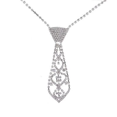 Crystal Rhinestone Party Jewelry Creative Necktie Necklace