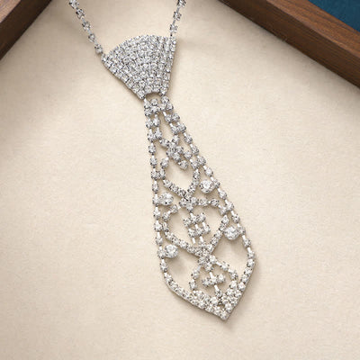 Crystal Rhinestone Party Jewelry Creative Necktie Necklace