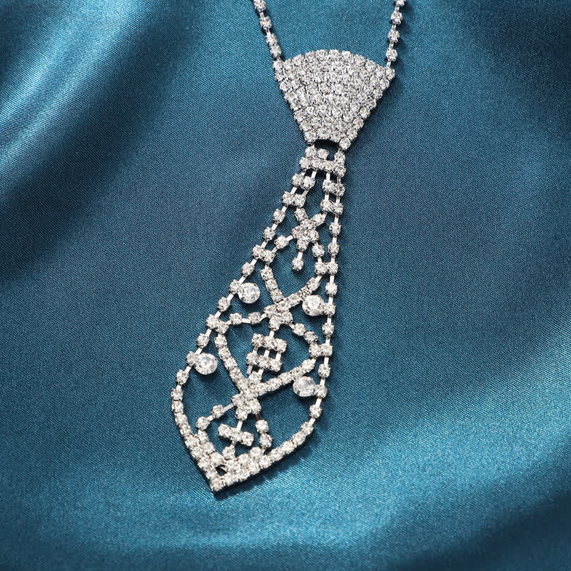 Crystal Rhinestone Party Jewelry Creative Necktie Necklace