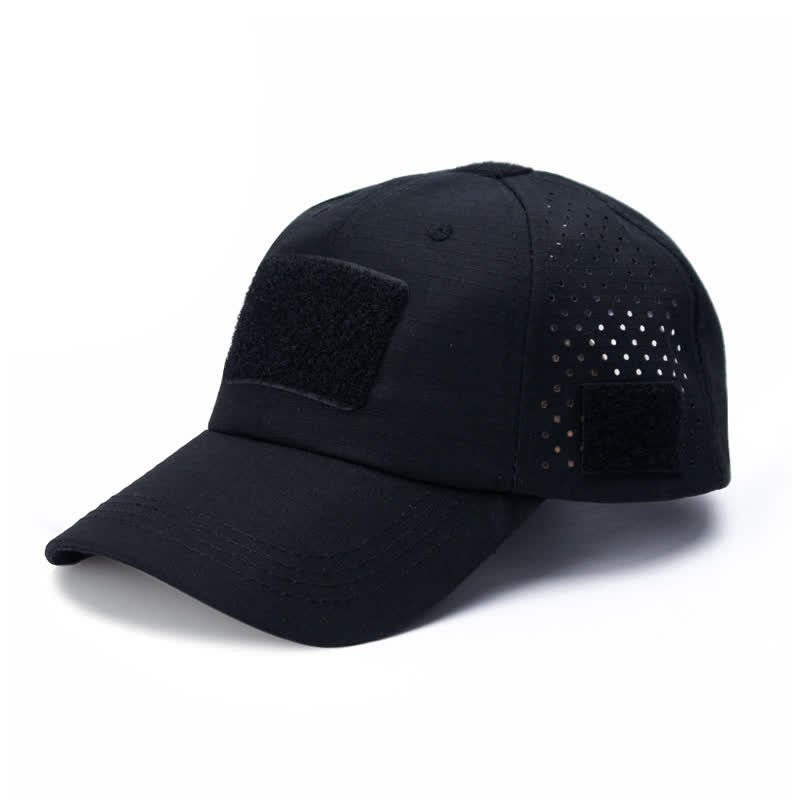 Velcro Glasses Hole Breathable Camouflage Baseball Cap