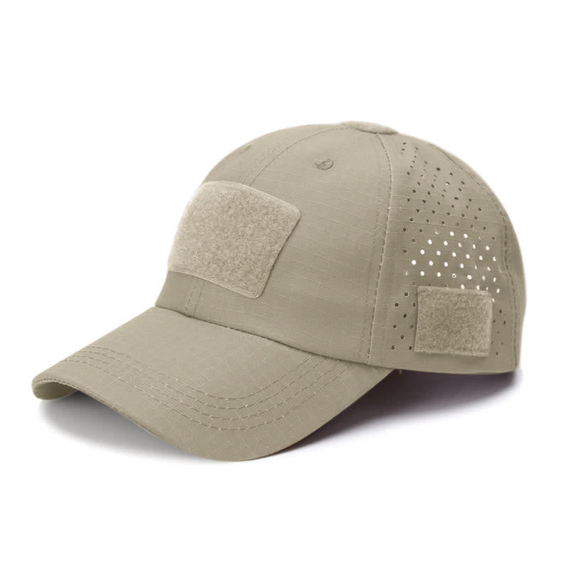 Velcro Glasses Hole Breathable Camouflage Baseball Cap
