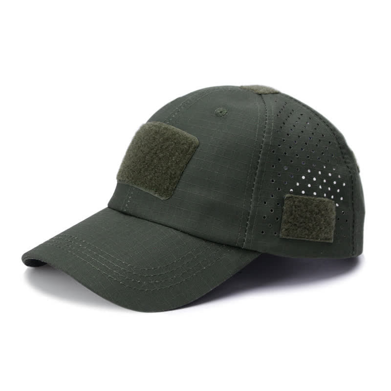 Velcro Glasses Hole Breathable Camouflage Baseball Cap