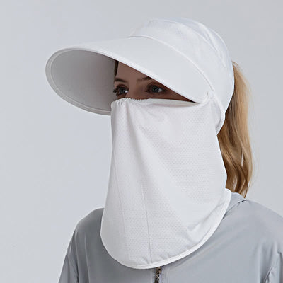 2pcs Women's Ponytail Mesh Sun Visor Cap with Removable Flap
