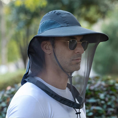 Unisex Anti Mosquito Insect Bucket Hat With Veil Mesh Protection