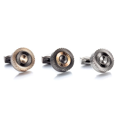 Men's 1 Pair Round Tire Pattern Cufflinks