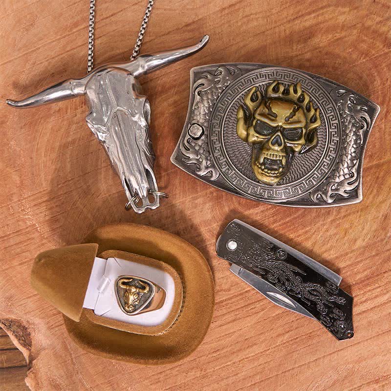 Skulls & Roses Lighter Belt Buckle Skulls & Roses Lighter Belt Buckle