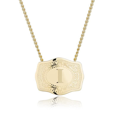 FREE Today：Gold & Silver Mini Embossed Initial Letter Necklace - Golden - I - image 10