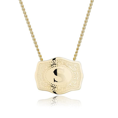 FREE Today：Gold & Silver Mini Embossed Initial Letter Necklace - Golden - S - image 20