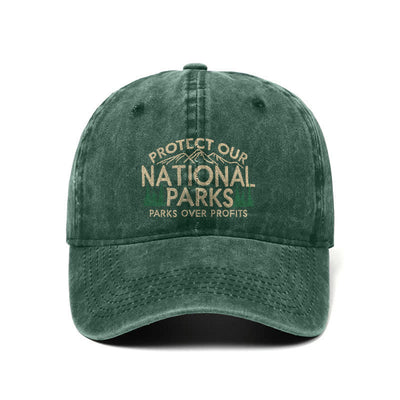 Protect Our National Parks, Parks Over Profit Adjustable Baseball Cap