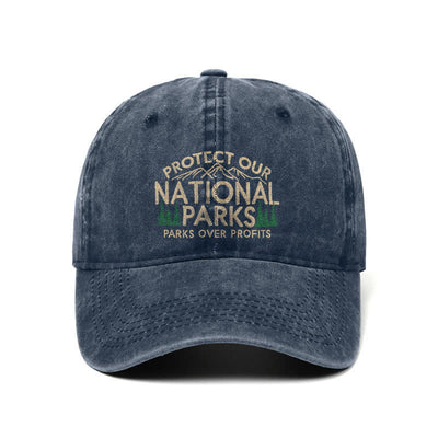 Protect Our National Parks, Parks Over Profit Adjustable Baseball Cap