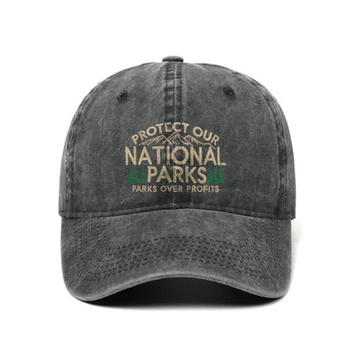 Protect Our National Parks, Parks Over Profit Adjustable Baseball Cap