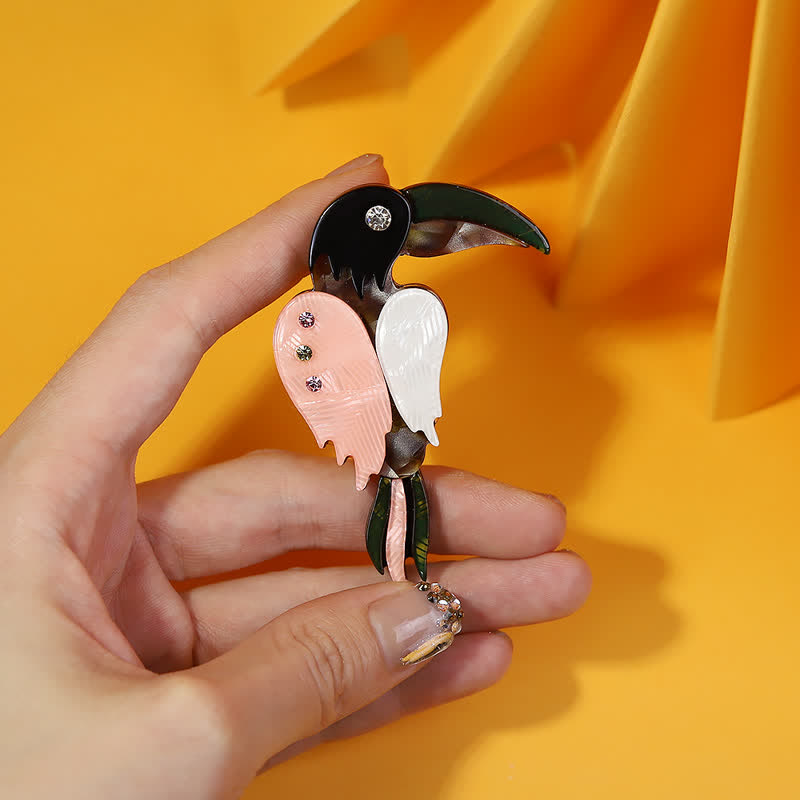 Cartoon Woodpecker Bird Handmade Acrylic Brooch