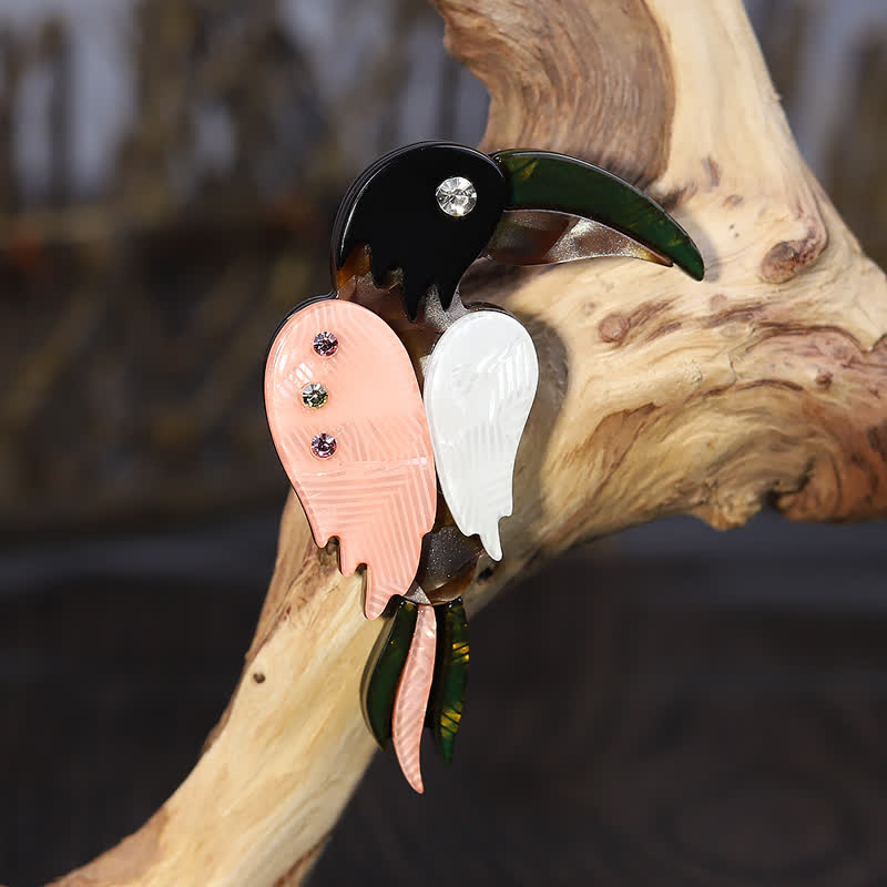 Cartoon Woodpecker Bird Handmade Acrylic Brooch
