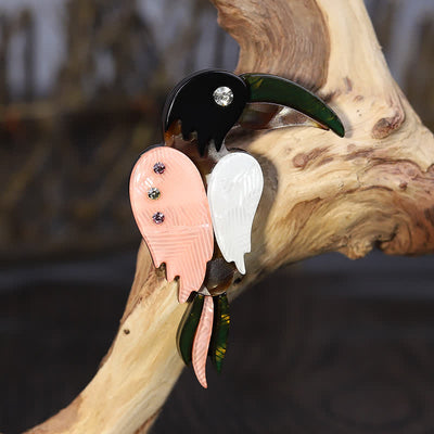 Cartoon Woodpecker Bird Handmade Acrylic Brooch