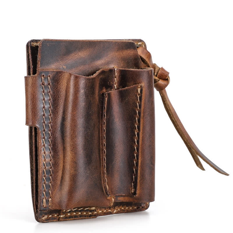Custom Name EDC Wallet Pocket Organizer Leather Belt Bag