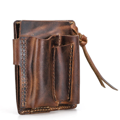 Custom Name EDC Wallet Pocket Organizer Leather Belt Bag