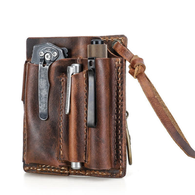Custom Name EDC Wallet Pocket Organizer Leather Belt Bag