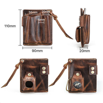 Custom Name EDC Wallet Pocket Organizer Leather Belt Bag