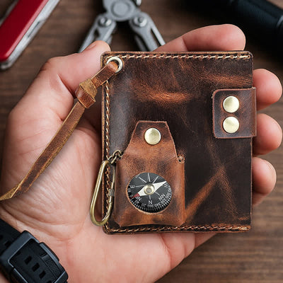 Custom Name EDC Wallet Pocket Organizer Leather Belt Bag