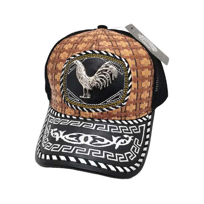Brown Weave 3d Metal Pattern Mexican Ethnic Mesh Truck Hat (Pre-Sale)
