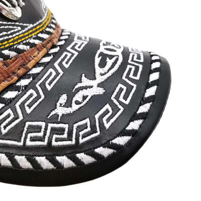 Brown Weave 3d Metal Pattern Mexican Ethnic Mesh Truck Hat (Pre-Sale)