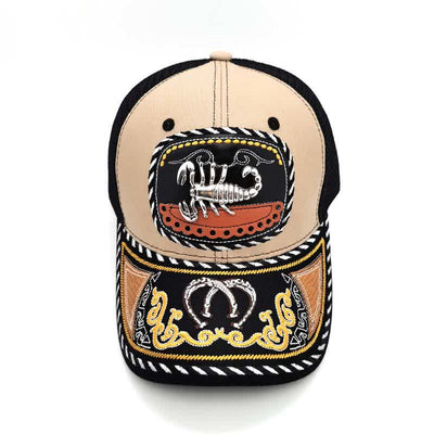 Beige Embroidery 3d Metal Decor Mexican Ethnic Mesh Truck Hat (Pre-Sale)