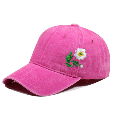 Summer Embroidered Daisy Floral Adjustable Baseball Cap