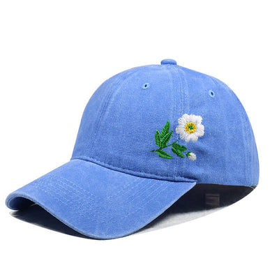 Summer Embroidered Daisy Floral Adjustable Baseball Cap