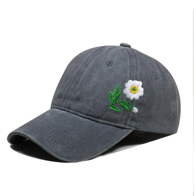 Summer Embroidered Daisy Floral Adjustable Baseball Cap