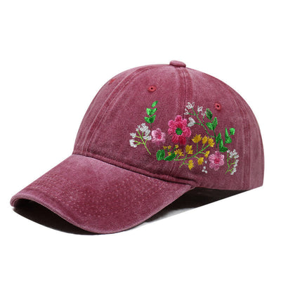 Summer Embroidered Daisy Floral Adjustable Baseball Cap