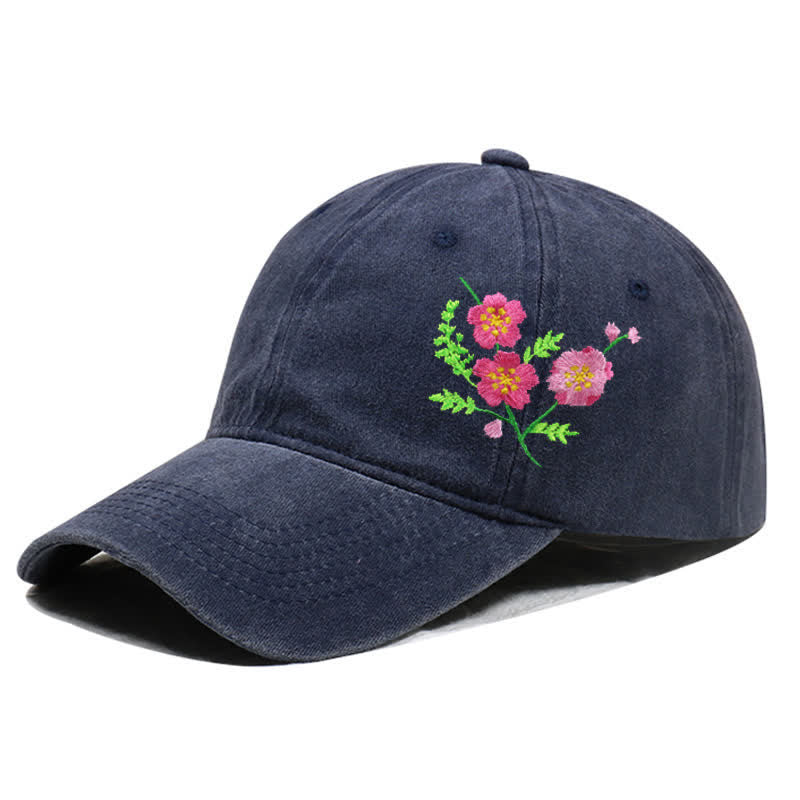 Summer Embroidered Daisy Floral Adjustable Baseball Cap