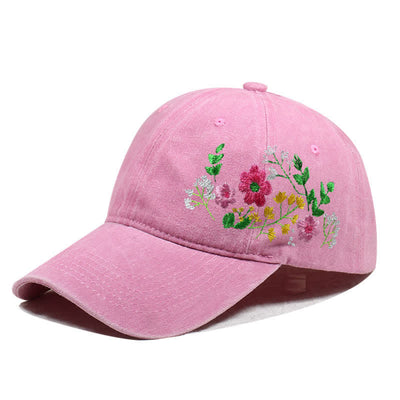 Summer Embroidered Daisy Floral Adjustable Baseball Cap