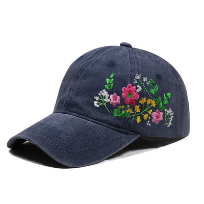 Summer Embroidered Daisy Floral Adjustable Baseball Cap