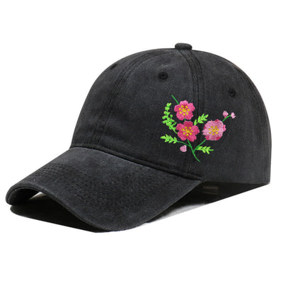 Summer Embroidered Daisy Floral Adjustable Baseball Cap