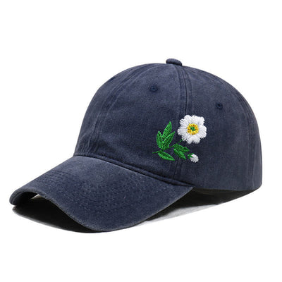 Summer Embroidered Daisy Floral Adjustable Baseball Cap
