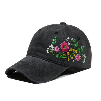 Summer Embroidered Daisy Floral Adjustable Baseball Cap
